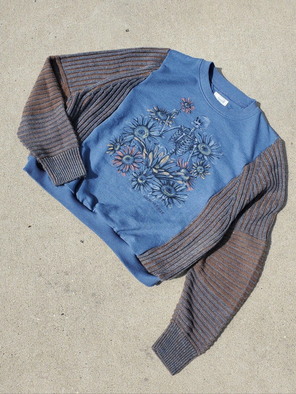 Upcycled- Skeleton Season Sweater Rework - Picture 2 of 5